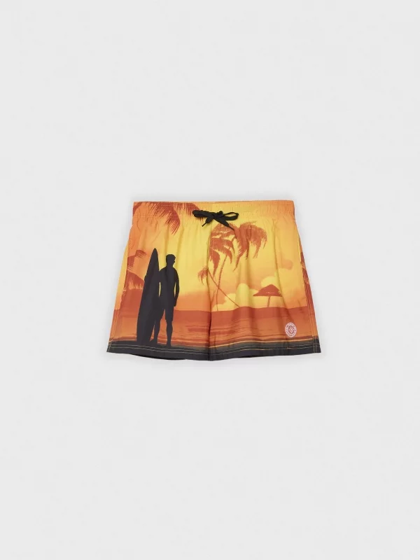  Fato de banho com estampado de surf preto