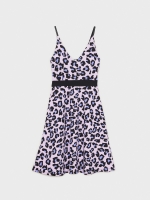 %Pto% Animal print mini dress mauve