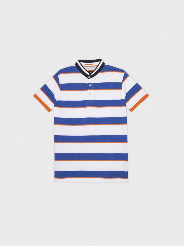  Polo mao con rayas y contrastes azul