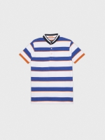 %Pto% Polo mao con rayas y contrastes azul