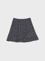 %Pto% Ruffled wrap floral skirt black