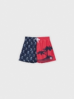 %Pto% Colour block swimsuit with palm trees navy