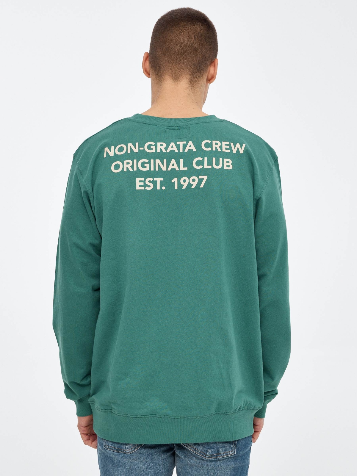 Sudadera Original Club esmeralda vista media trasera