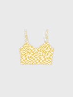 %Pto% Crop top com estampado xadrez âmbar