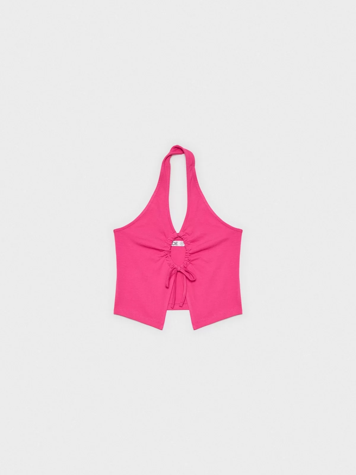  Top cut out knotted magenta