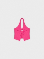 %Pto% Crop top com nó magenta