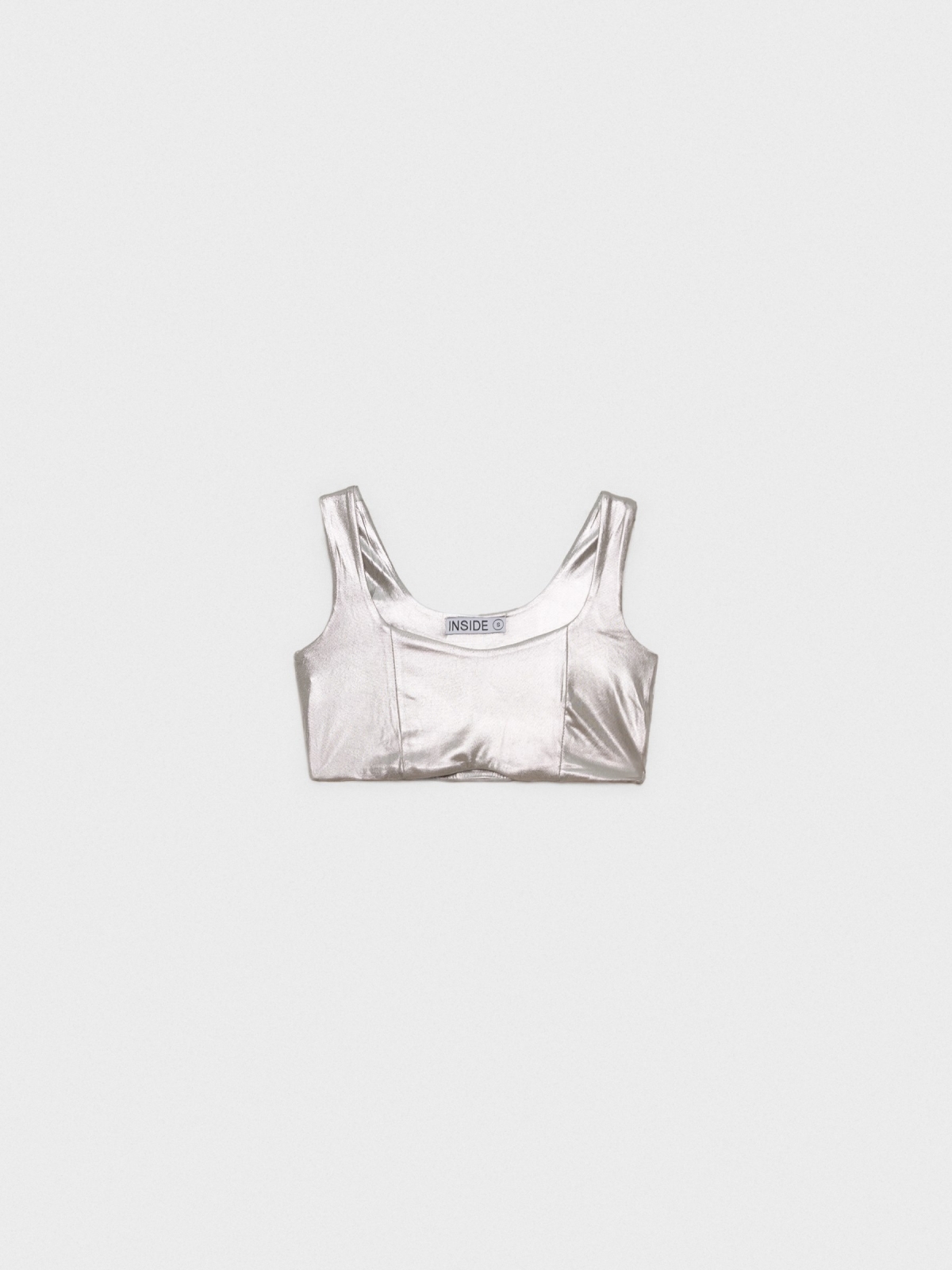  Crop top with silver seams silver