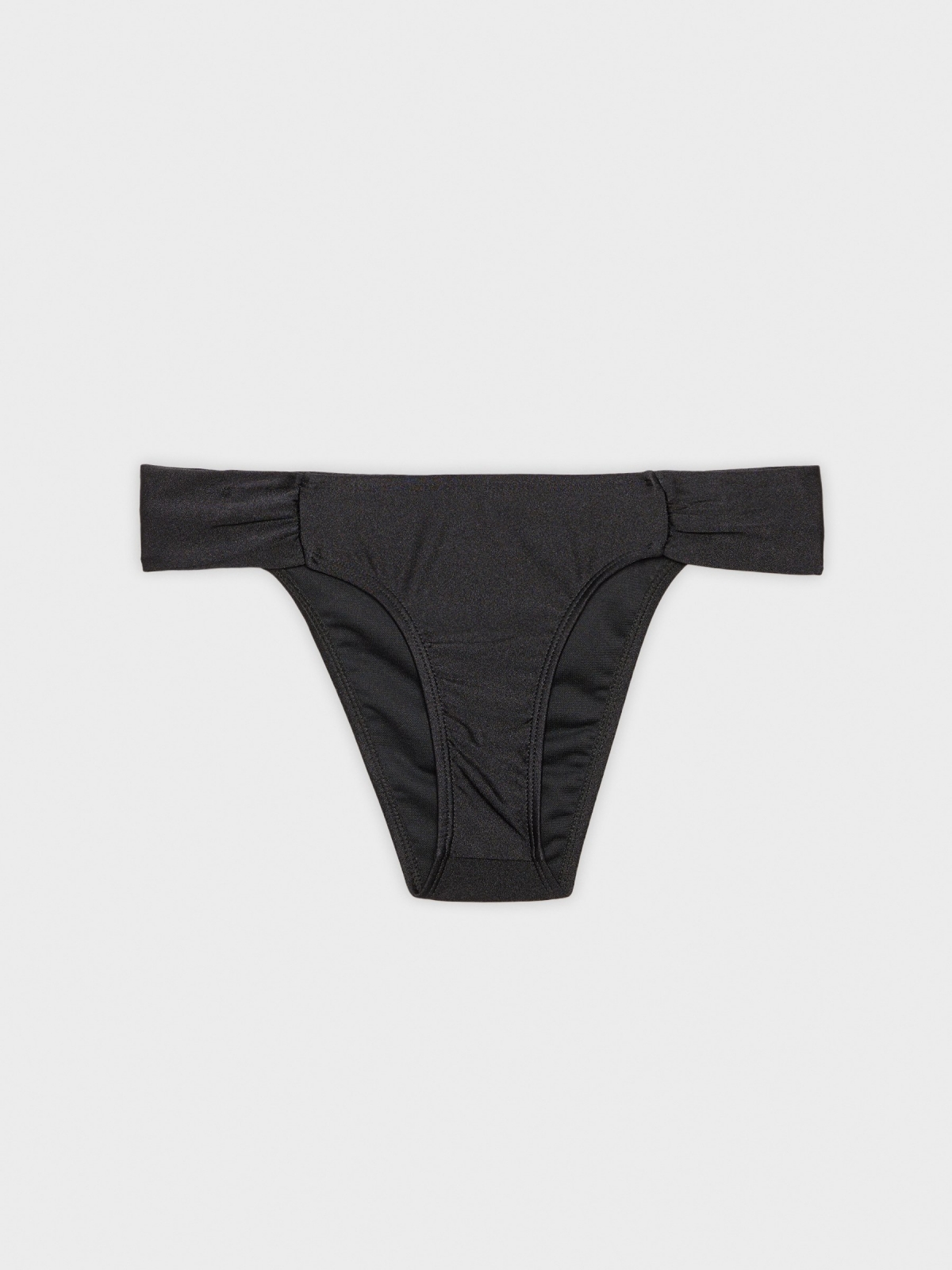 Classic bikini bottoms with cutouts black front detail view