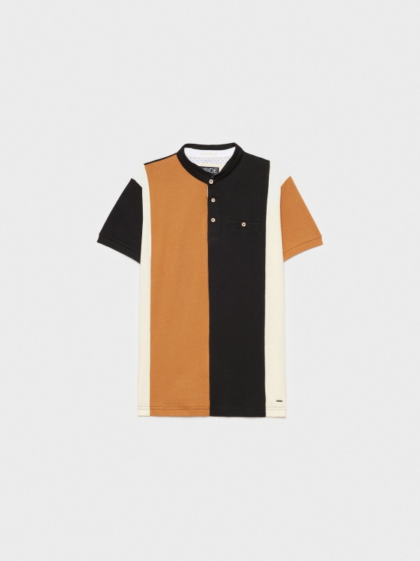  Polo mao color block negro