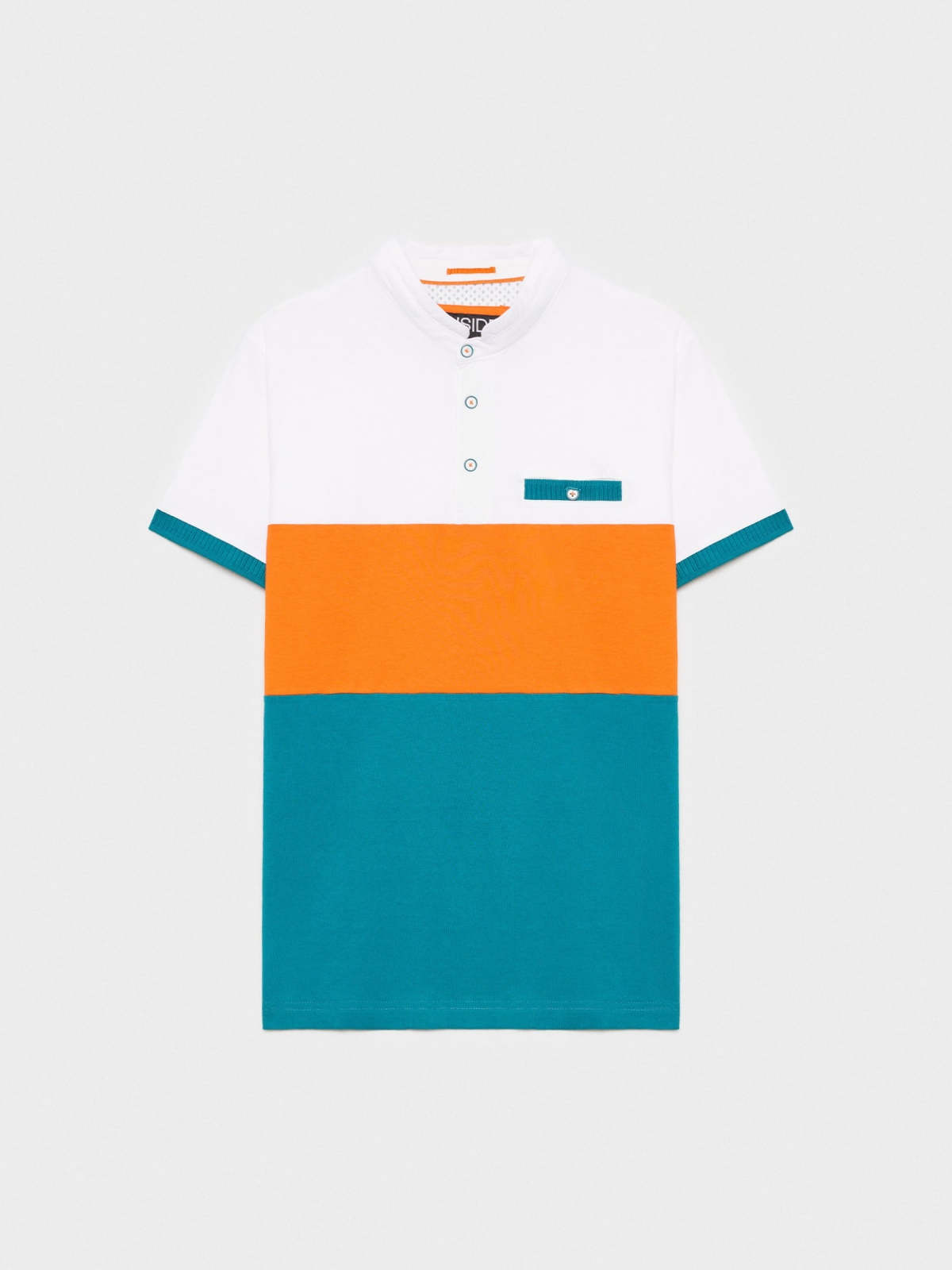  Color block polo shirt emerald