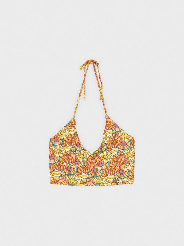  Crop top print hearts multicolor