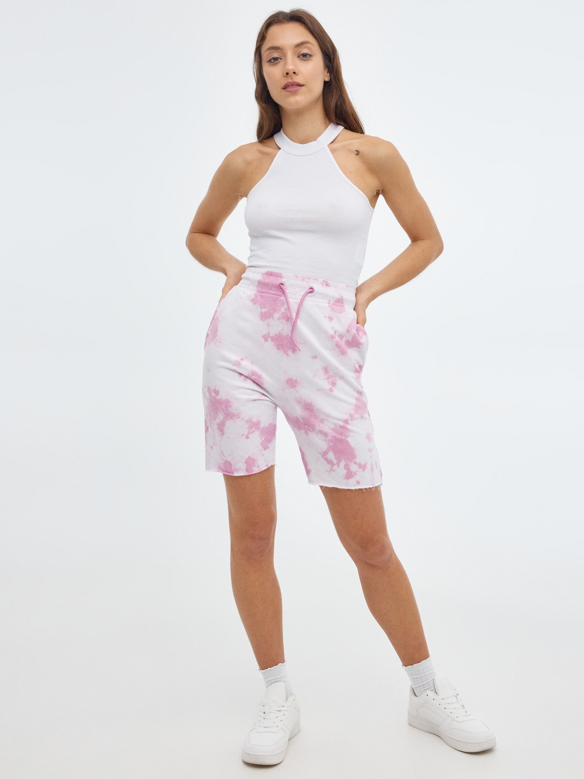 Bermudas Tie&Dye magenta vista general frontal