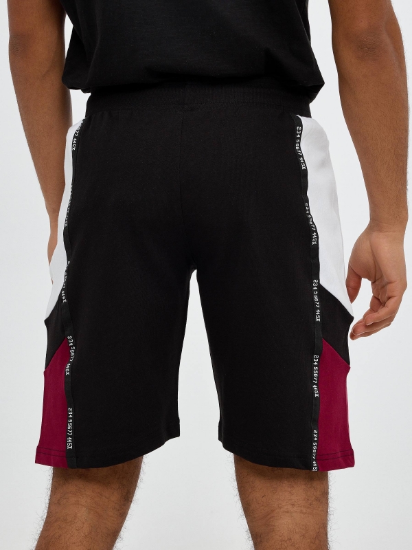 Calções de jogger desportivo de bermudas preto vista detalhe