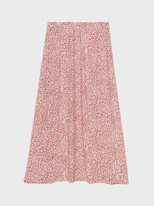  Printed midi skirt brick red