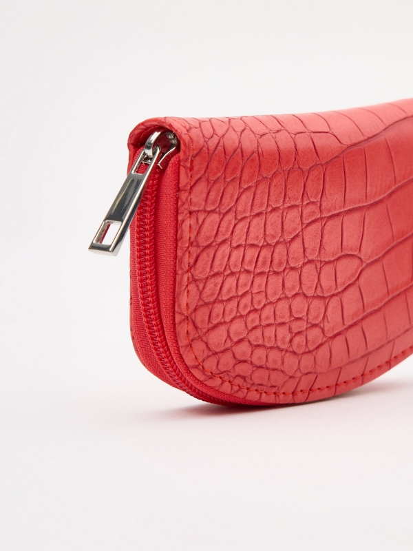 Cartera polipiel croc coral coral vista trasera