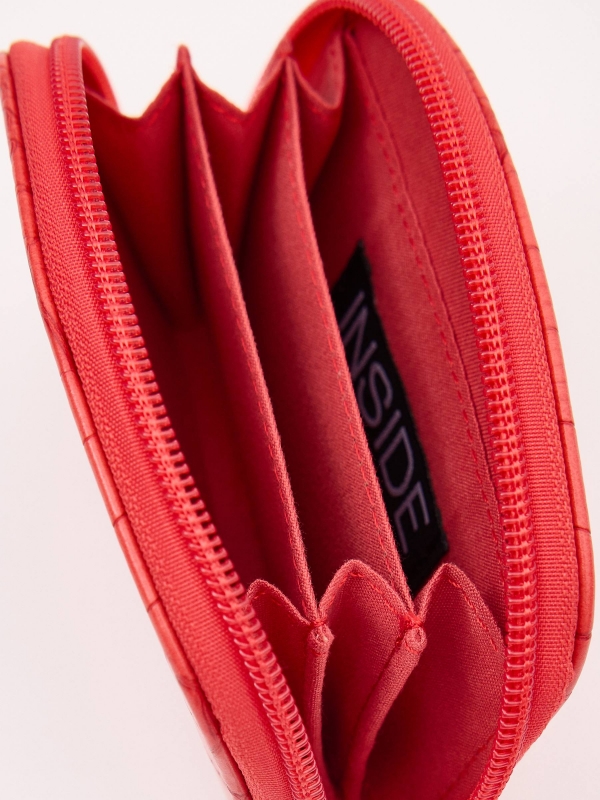 Cartera polipiel croc coral coral vista detalle