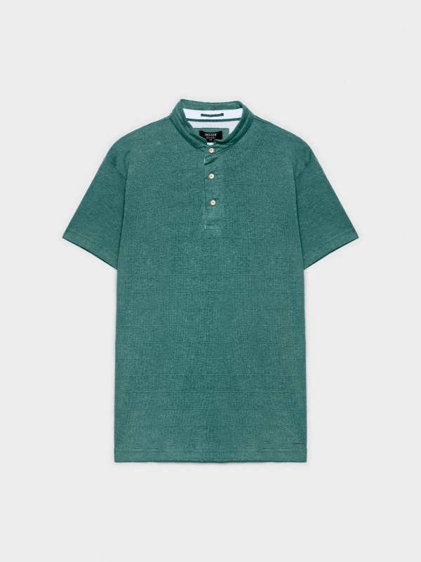  Polo textura cuello mao verde