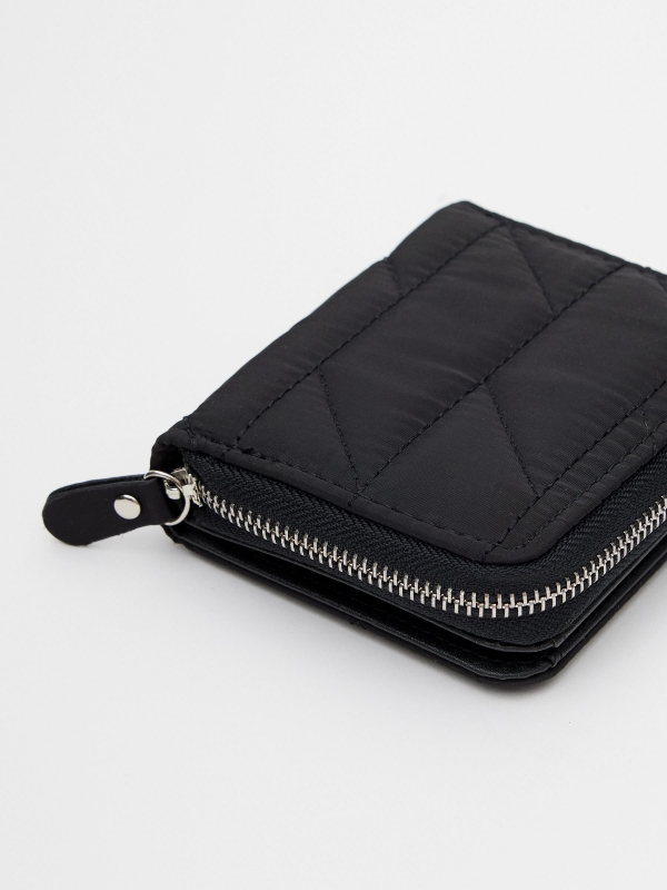 Cartera de nylon para mujer negro vista lateral 45º