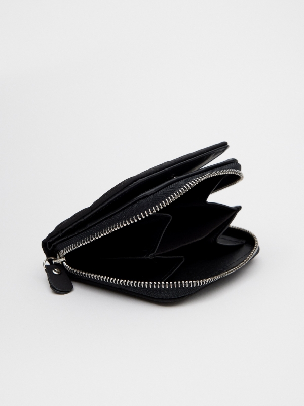 Cartera de nylon para mujer negro vista detalle
