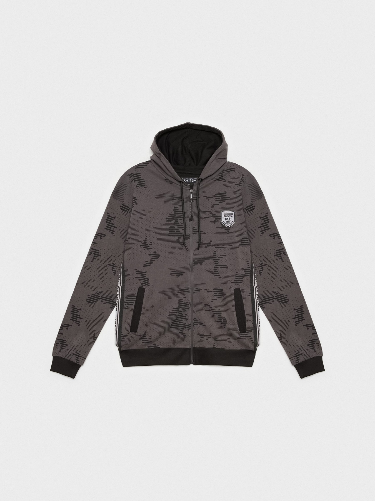  Camouflage zippered sweatshirt dark grey