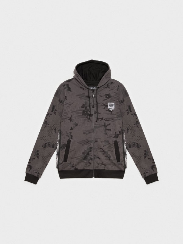  Camouflage zippered sweatshirt dark grey