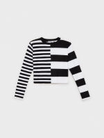 %Pto% Jersey de rayas combinadas negro