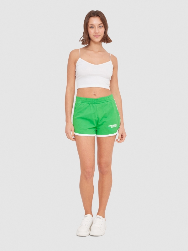 Short deportivos con bolsillos menta vista general frontal