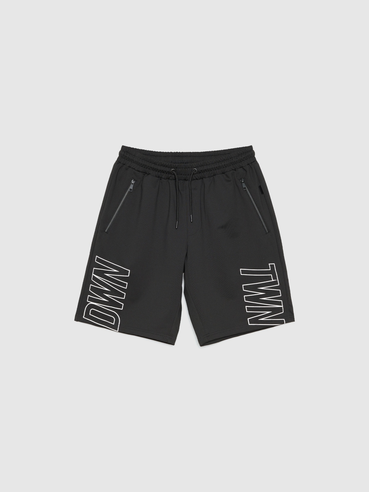 %Pto% Bermuda jogger texto negro