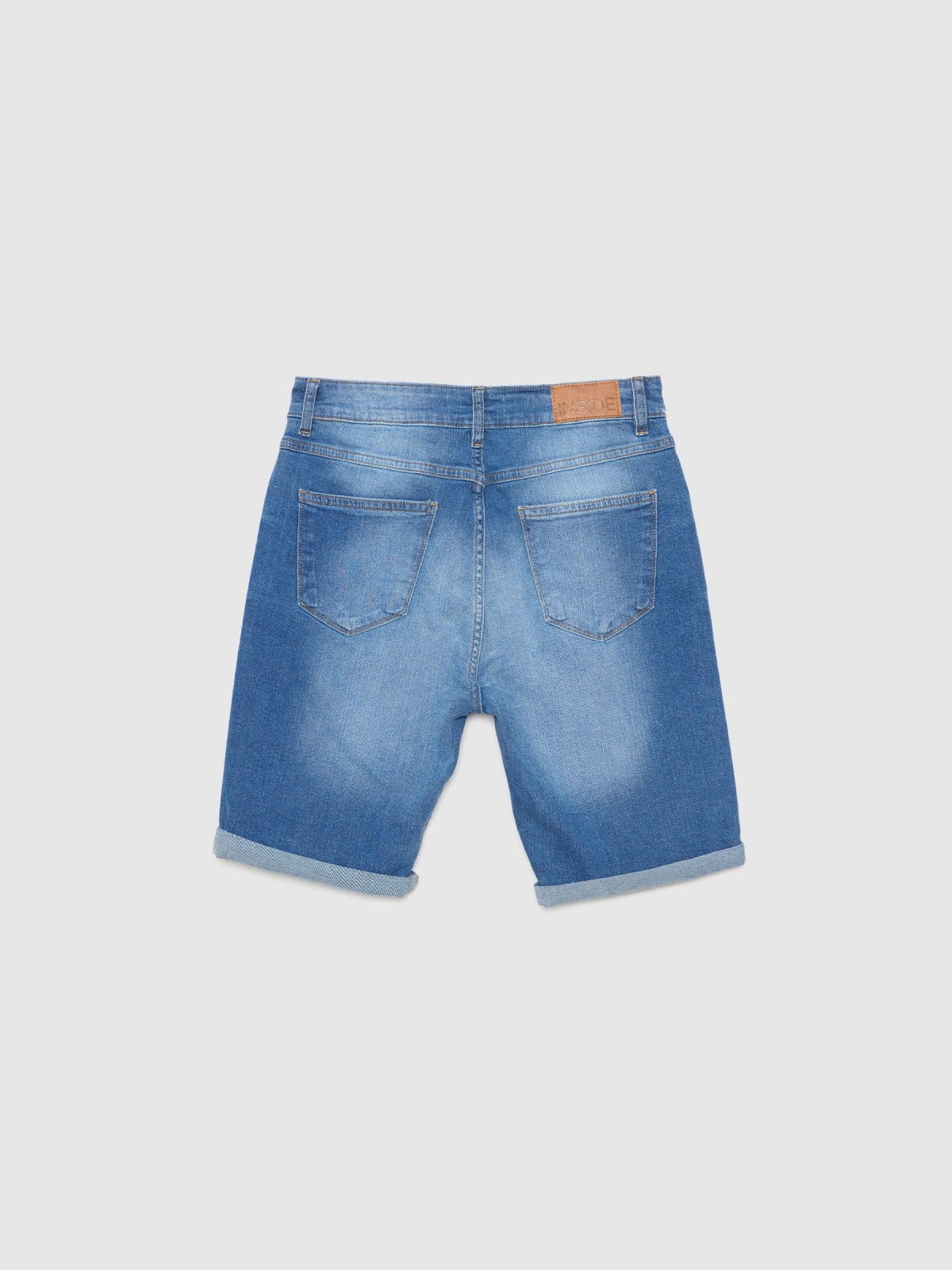 Bermudas denim slim azul vista detalle trasero