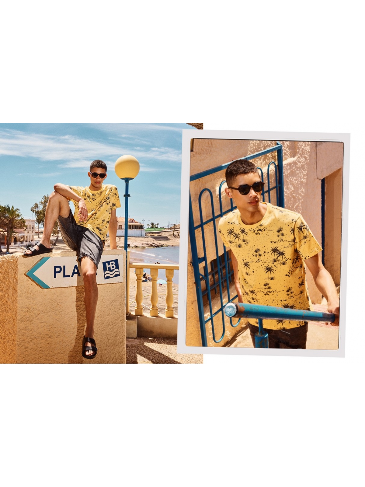 %NewExtra% Camiseta palmeras amarillo