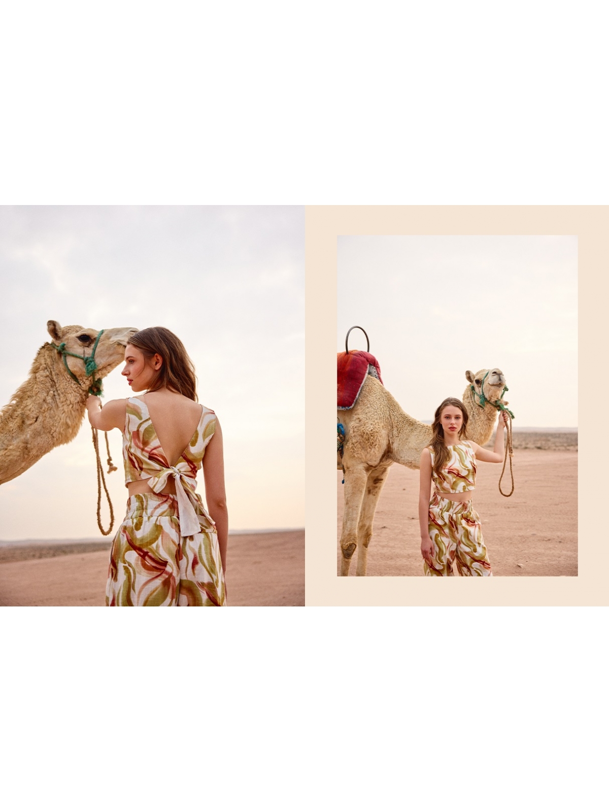 %NewExtra% Back bow top beige