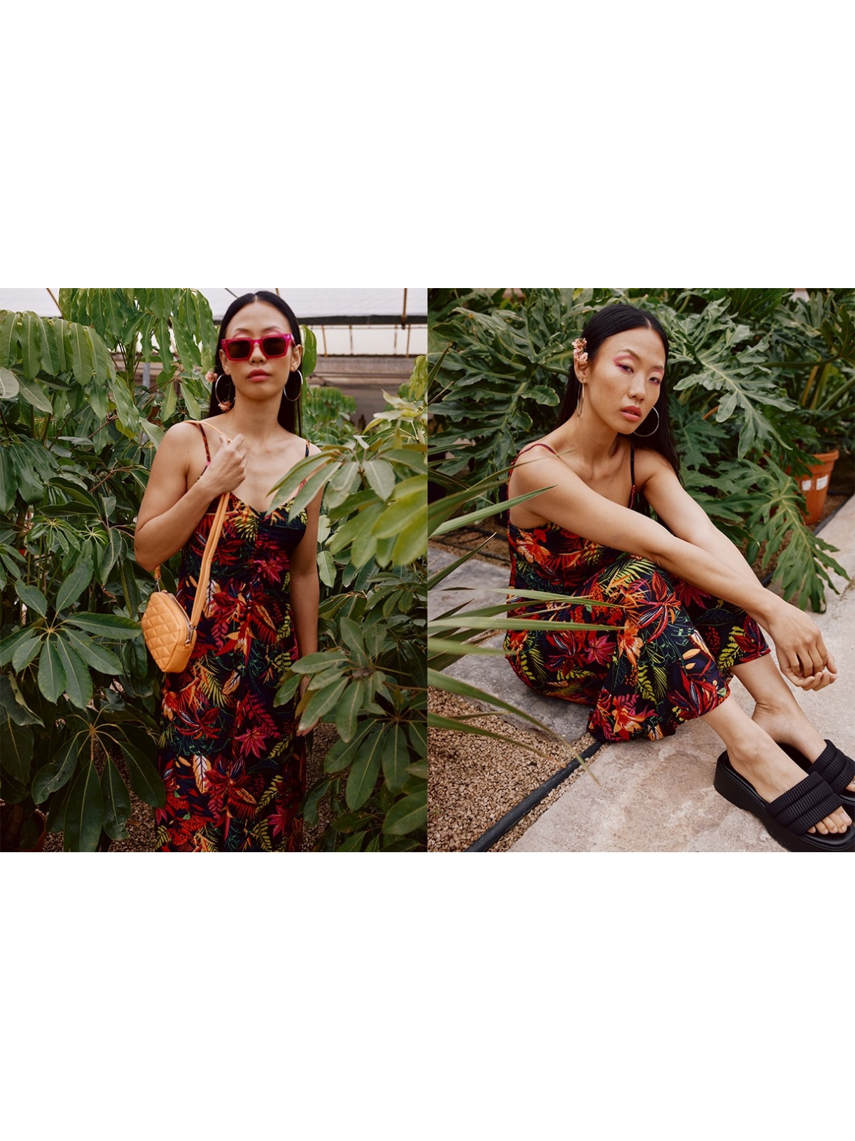 %NewExtra% Vestido midi floral escote en V multicolor