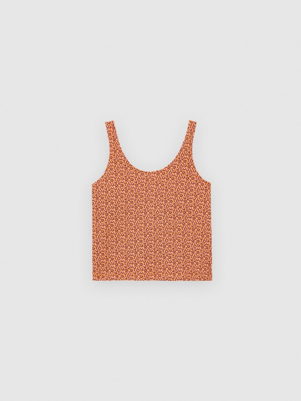  Floral tank top salmon