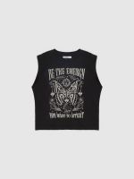 %Pto% Camisola de alças borboleta preto