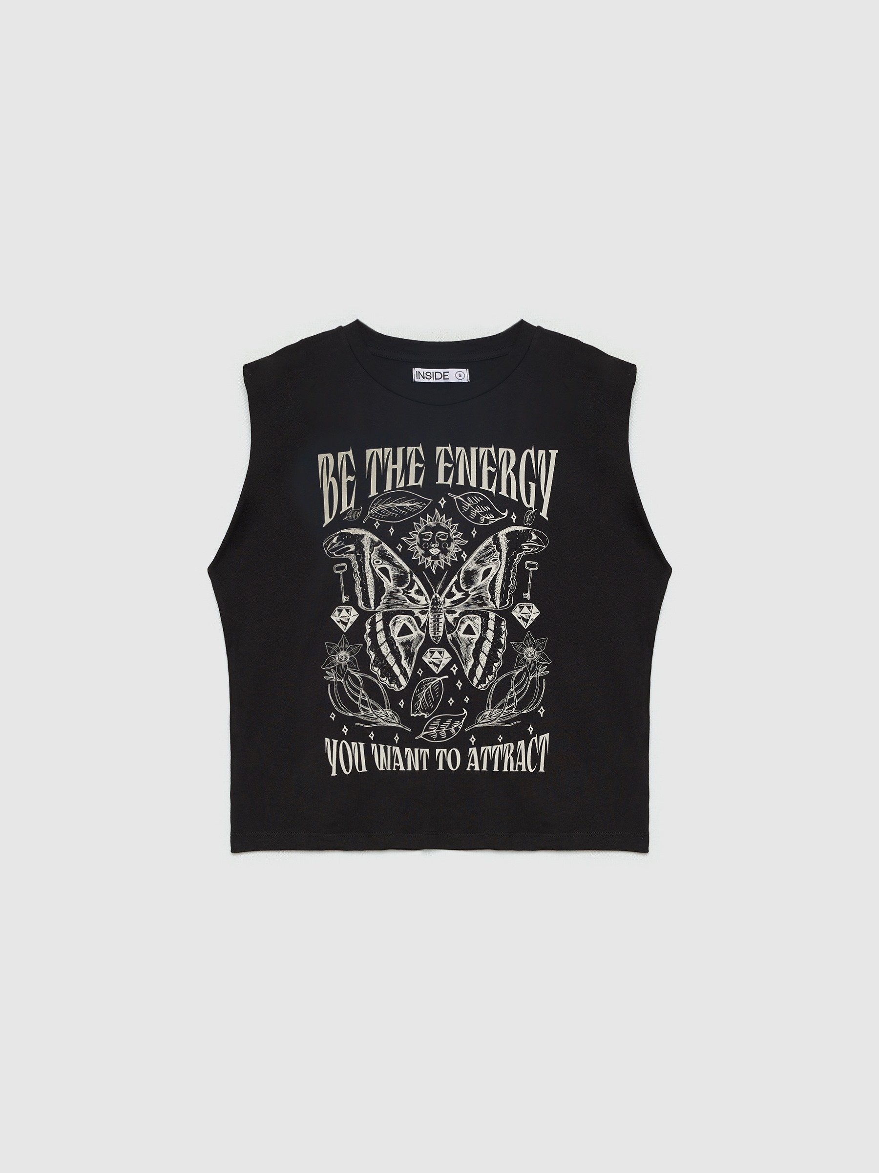 Butterfly tank top black middle front view