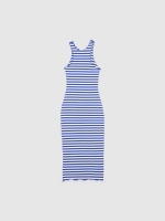 %Pto% Vestido midi ajustado rayas azul eléctrico