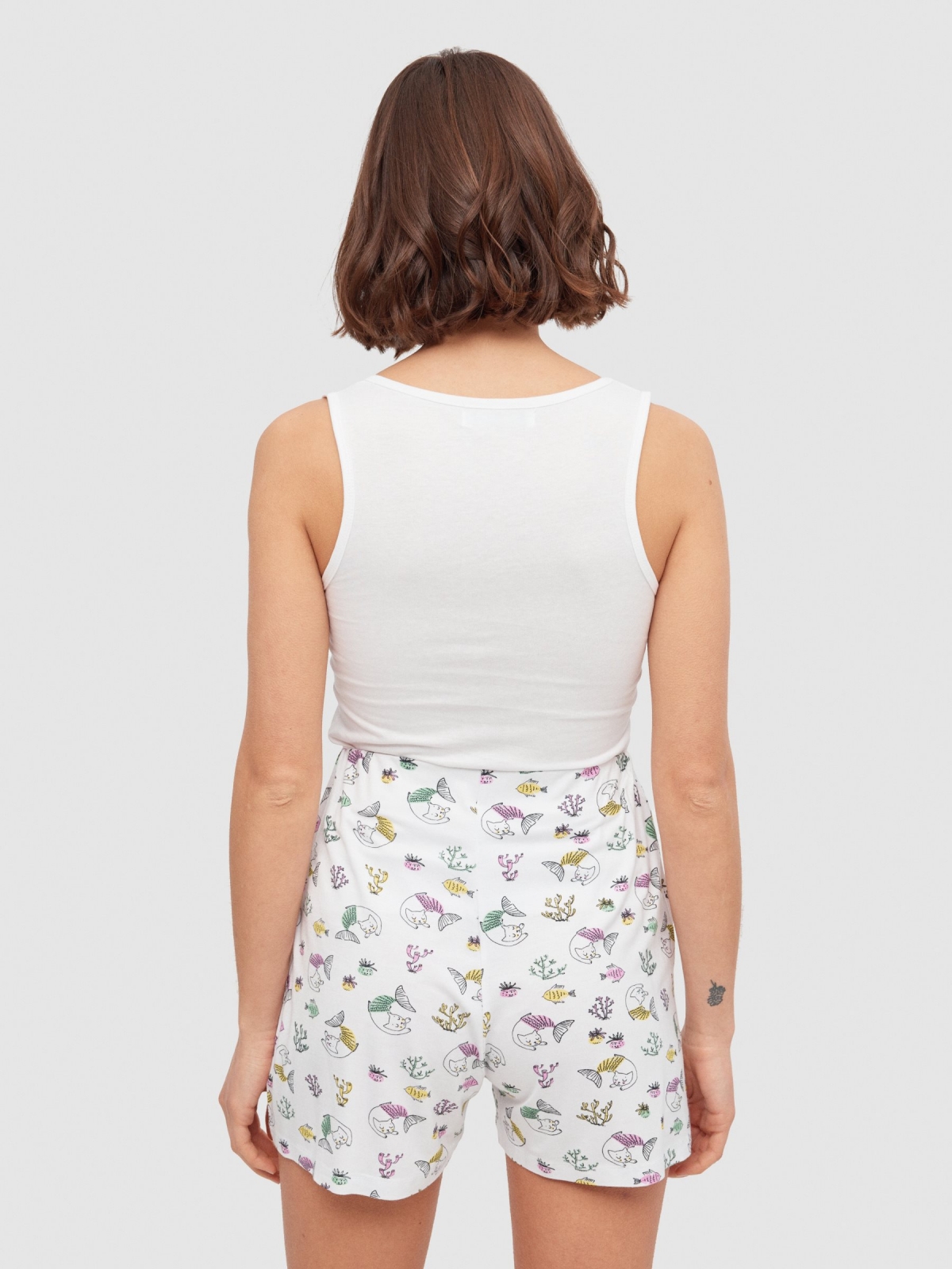 Flower pyjamas white back view