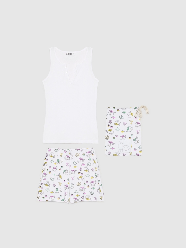 Flower pyjamas white