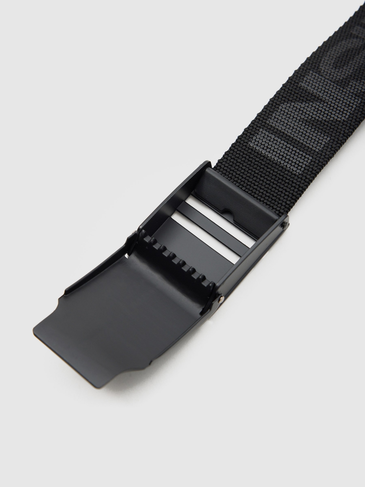 Logo canvas belt black detail view