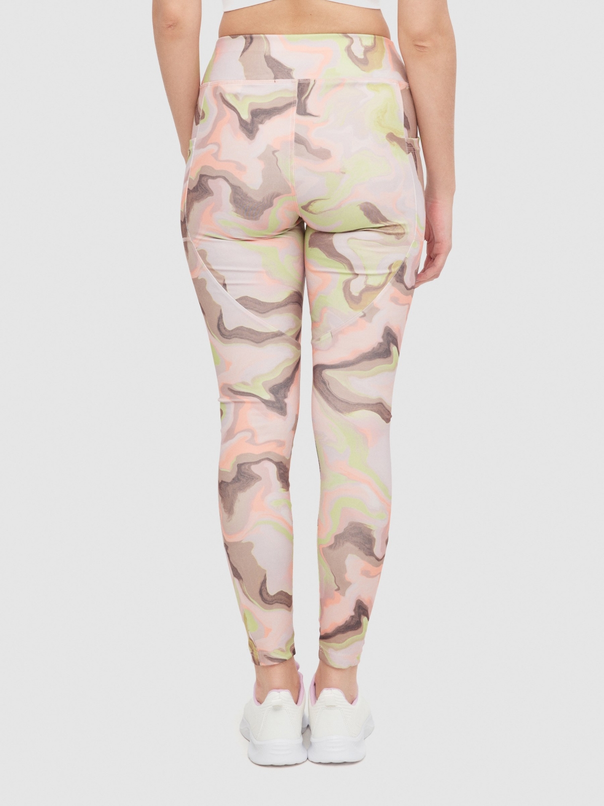 Camouflage print leggings multicolor detail view