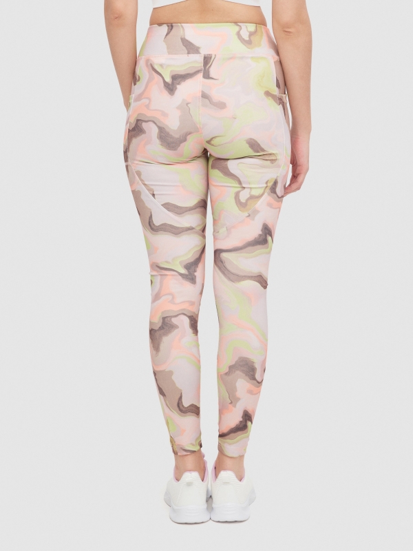 Camouflage print leggings multicolor detail view