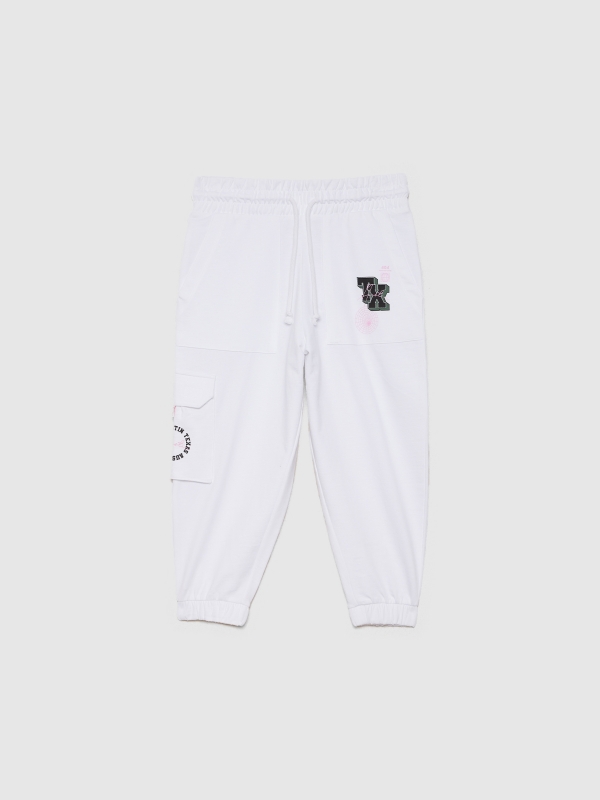  Calça jogger com bolsos branco