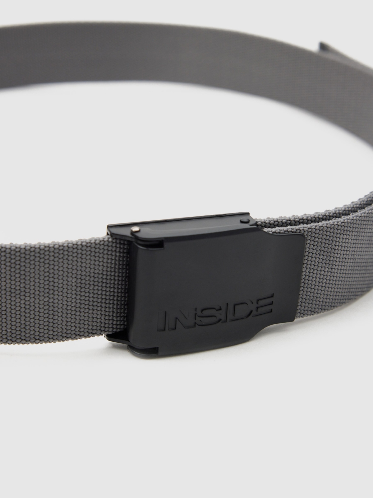 Logo canvas belt grey detail view