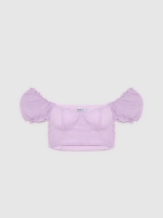 %Pto% Tulle ruffled top lilac