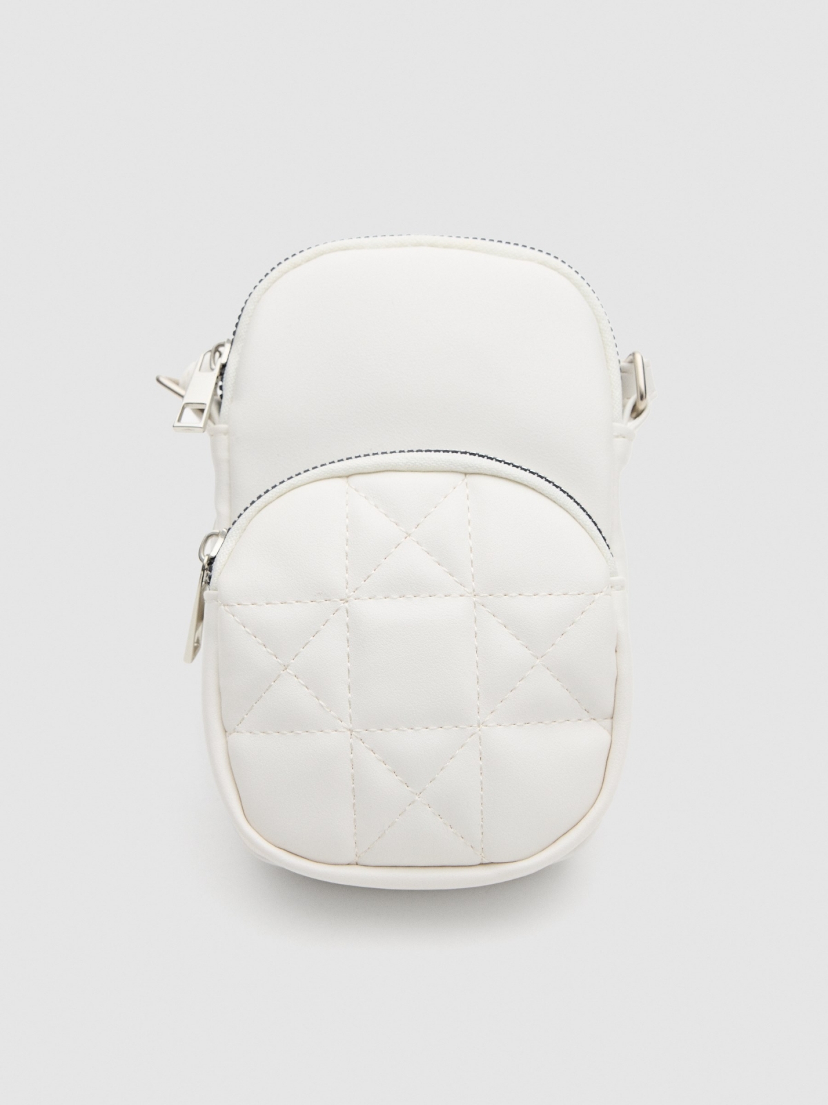 Bolso para móvil polipiel blanco vista lateral 45º