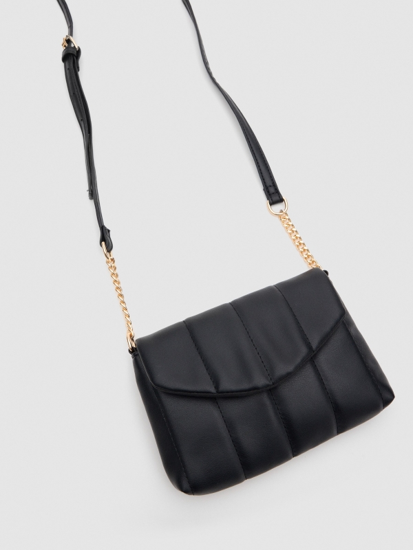 Padded shoulder bag black detail view