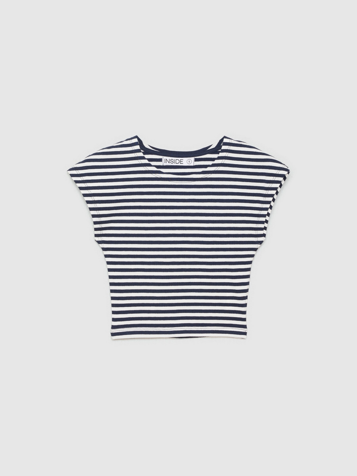 %Pto% Top rayas sin manga azul marino