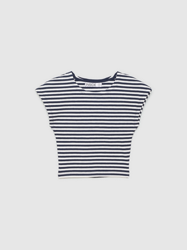  Sleeveless striped top navy