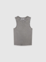 %Pto% T-shirt rib washed effect grey