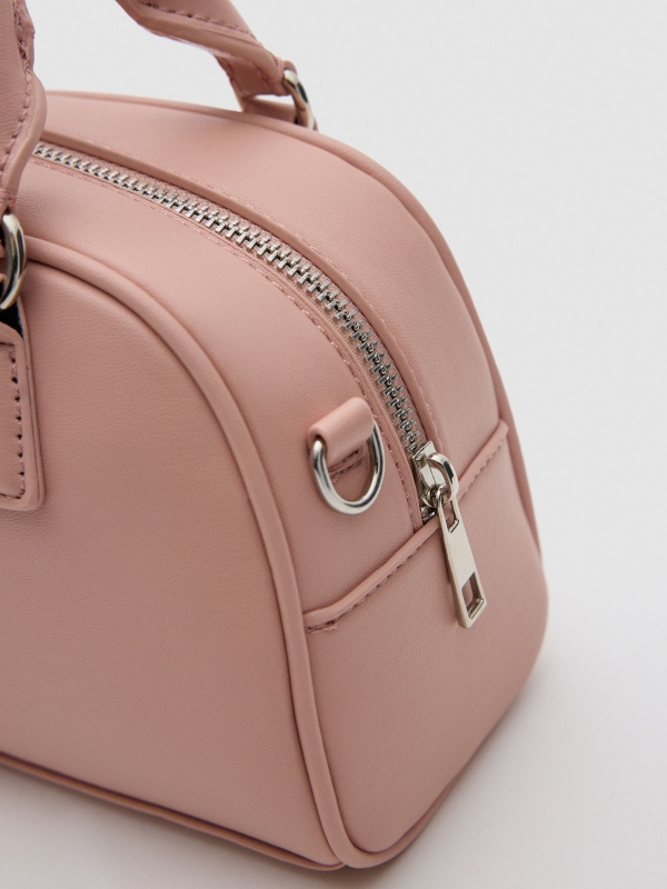 Mini bowling bag pink 45º side view